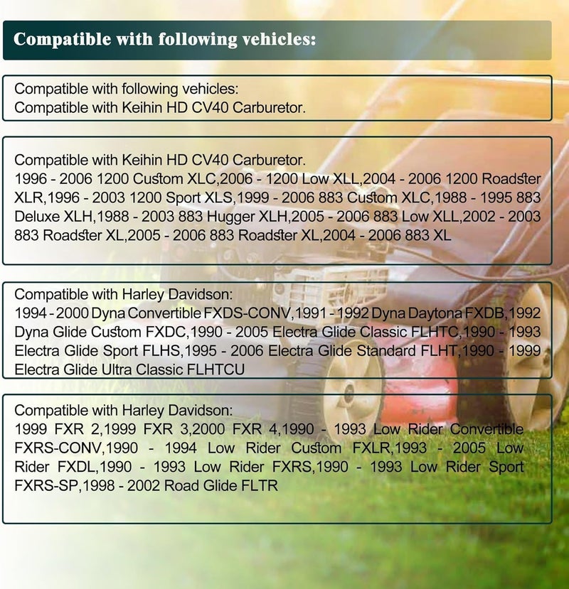 OXCANO 27421-99C Carburetor Rebuild Carb Repair Kit Compatible with Harley Davidson Dyna Sportster 40mm XL883 XLH1200, Keihin HD CV40, 883 Roadster XL, HD Super Glide FXR, HD Softail Deluxe FLSTN - Image 5